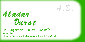 aladar durst business card